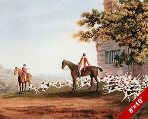 GOING OUT FOR THE FOX HUNT HORSE EQUESTRIAN HUNTING ART PAINTING CANVAS PRINT - Picture 1 of 1