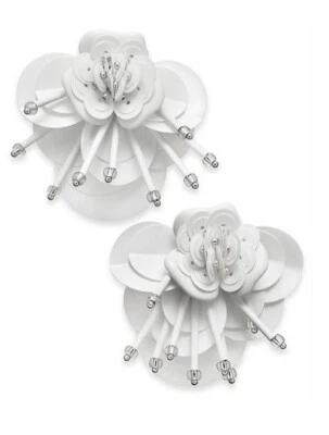 Kate Spade Sequin & Bead Leather Flower Statement Earrings NWT! - Image 1 of 2