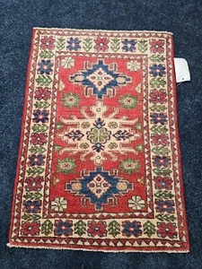 Oriental KAZAK Rug Handmade Weaved Pakistan By The Afghan Hazara People 24X34 - Picture 1 of 13
