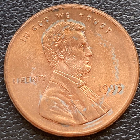 1993 Lincoln Cent 1c MAJOR BROADSTRUCK ERROR Extreme Broadstrike RARE #24162 Cover