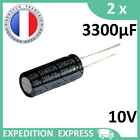 2 Condensateurs Électrolytique 3300?f 3300Uf 10V Radial Wh 105°C Tht Chimique