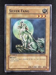 Yu-Gi-Oh! TCG LOB-010 Silver Fang 1st Edition Common Normal NM - Picture 1 of 2