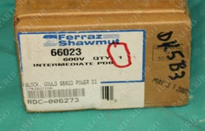 Ferraz Shawmut, 66023, Gould Mersen Ilsco Power Distribution Block Wiring 3p NEW - Picture 1 of 2