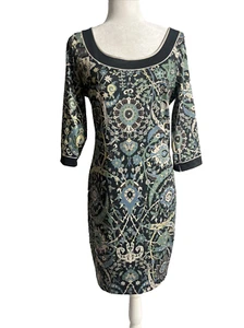 Vestido GRETCHEN SCOTT Jersey Cuello Redondo Alfombra Mágica Floral Cachemira Talla L Para Mujer - Imagen 1 de 13