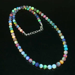 AAA Natürlicher Grün Äthiopischer Opal Glatt Rondell Edelstein Perlen 16 Zoll Strang 1321 - Bild 1 von 9