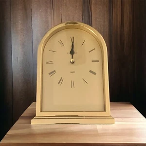 Howard Miller Rhythm Watch Comp. Quartz Brass Desk Clock Battery Operated *READ* - Bild 1 von 7