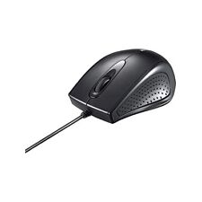 BUFFALO Wired 3-button IR Optical Mouse Black BSMRU055BK FS