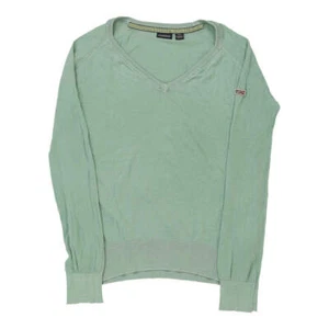 Napapijri V-neck Jumper - XL Green Cotton - Picture 1 of 9