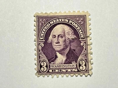 George Washington 3 Cent Stamp Purple/Violet Mint Lightly Hinged Rare - Image 1 of 4