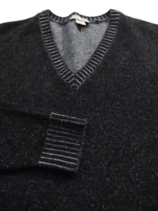 AMICALE Men's V-Neck THICK 90% Wool 10% CASHMERE (M) Gray Sweater - Picture 1 of 5