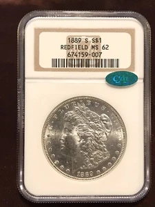 1889 S $1 NGC & CAC Graded MS 62 San Francisco Mint 674159-007 Redfield Hoard - Picture 1 of 17