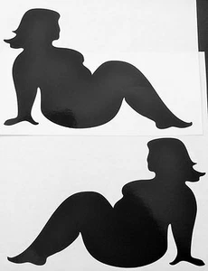 NEW BLACK FAT TRUCKER GIRLS MUDFLAP BBW DECAL STICKER For FORD CHEVY DODGE HONDA - Picture 1 of 4