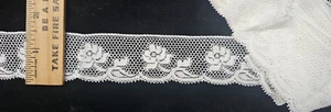 Vintage/Antiguo, Blanco, Hojas de Algodón Encaje, 6 Yardas - Imagen 1 de 1