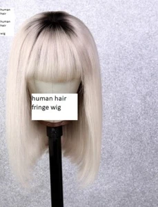 high magenta blonde ombre fringe straight Lacefront European 100% Human Hair Wig - Picture 1 of 4