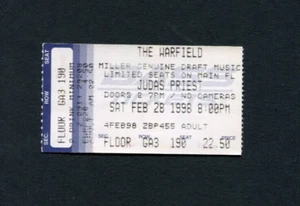Judas Priest Concert 1998 Ticket Stub Warfield, San Fransisco, CA - Picture 1 of 1