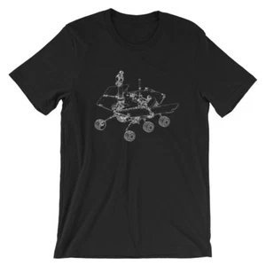 Mars Rover Patent T-Shirt. NASA Shirt 100% Soft Cotton Space Tee on Black, White - Picture 1 of 9