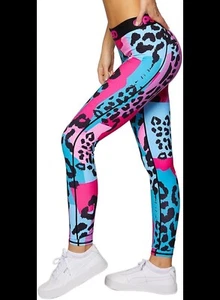 NWT PSD Pink & Blue Leopard Leggings XS - Picture 1 of 4