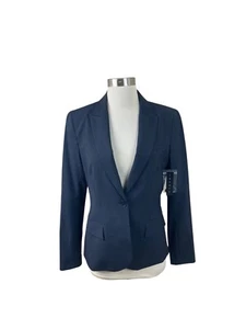 Theory NEW Gabe B Tailor Indigo Blue Wool Stretch Blazer Jacket 8 Quiet Luxury - Picture 1 of 4