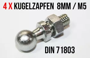 4x Ball Pin Ball Head DIN71803 - 8mm M5 Carburettor Solex Weber Dellorto Zenith - Picture 1 of 1
