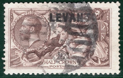 BRITISH LEVANT KGV CABALLITO DE MAR Alto Valor SGL24a 2s/6d Marrón Oliva Usado c£160 SBR62 Foto 1 de 4