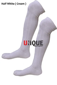 Calcetines escoceses de lana crema de lujo para hombre Highland Wear, talla M, L, XL.2XL - Imagen 1 de 2