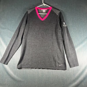 Nike Golf Womens Sweater Size XL Gray Tiger Woods Foundation V Neck Pullover - Picture 1 of 12