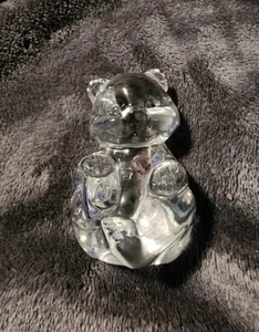 Fenton Art Glas Oktober rosa Herz Bär mit Aufkleber Briefbeschwerer - Bild 1 von 10