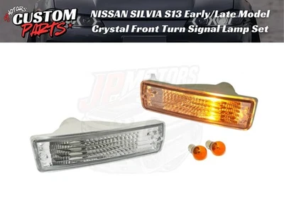 Juego de luces de señal de giro delanteras de cristal M temprano/tarde para Nissan Silvia S13 lente transparente JDM Foto 1 de 4