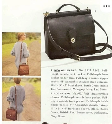 Coach Black Leather Vintage Willis Crossbody Bag 9927 - Image 1 of 4