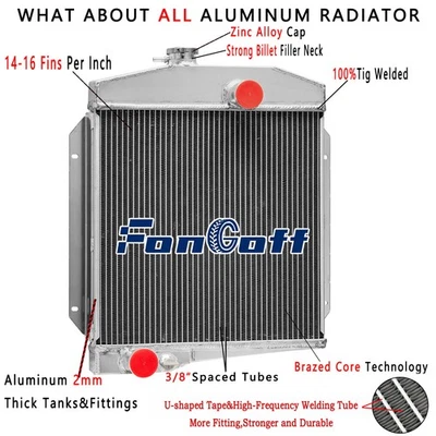 3-Row Aluminum Radiator Fits 1961-1971 International Harvester Scout 2.5L/3.2L - Image 1 of 4