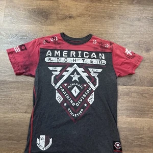 American Fighter Tee Shirt Mens Large Red Black Training Division - Picture 1 of 7