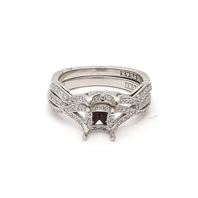 Tacori 0.69 Carat Round Brilliant H SI1 Diamond Platinum Semi Mount Ring Foto 1 de 4