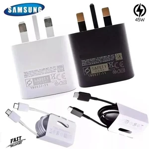 For Samsung Galaxy 45W Super Fast Type C Charger Plug/Cable S20 S21 S22+ 100% - Picture 1 of 6