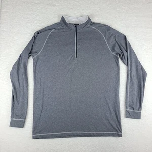 Straight Down Sweater Mens XL Gray Solid Quarter Zip Performance Tech Golf - Picture 1 of 11
