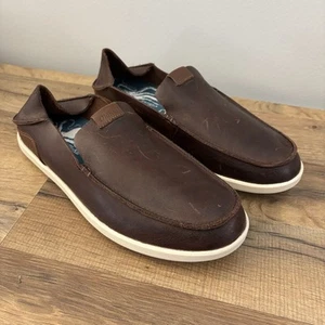 OluKai Nalukai Slipper Boot Deck Schuhe Kona Coffee Tapa Herren 9,5 - Bild 1 von 9