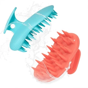 2 Stück Silikon Shampoo Bürste Haar Kopfhaut Massagegerät Peeling für Stress Relax - Bild 1 von 6