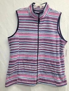Basic Editions Women's Winter Christmas Design Sleeveless Vest Pink Multi XXL - Picture 1 of 11
