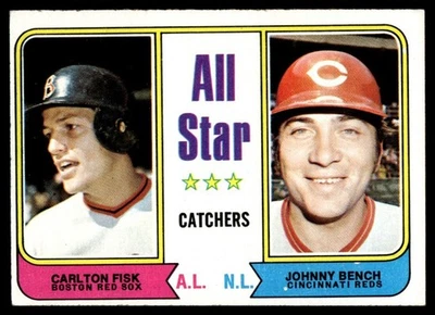Johnny Bench/Carlton Fisk 1974 Topps All-Star #331 C18 Foto 1 de 2