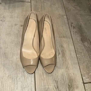 Nine West Women's  Open Toe Heel Sandals Taupe Size:8.5 - Picture 1 of 4