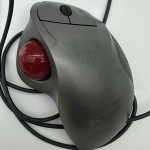 Logitech Trackman Wheel Mouse Optical T-BB18 804360-1000 Silver Tested - Picture 1 of 5