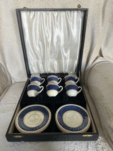 Melrose Grindley lined box with 6 Espresso Cups and saucers - Picture 1 of 8