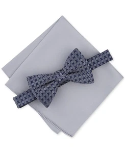 Alfani Mens Bow Tie Pocket Square One Size Grey - Picture 1 of 1