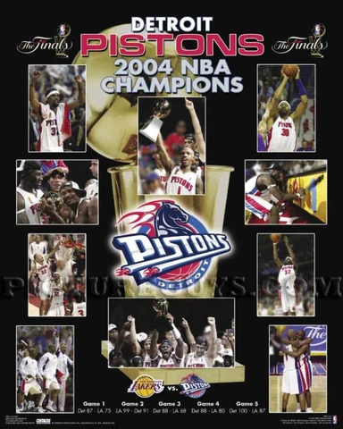 Detroit Pistons 2004 NBA Finals Championship Picture Plaque Cover