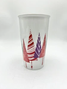 Starbucks Ceramic Tumbler Christmas Trees 2017 Tall 11 Oz White & Multi-Color - Picture 1 of 5