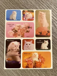 Vintage AGC American Greetings Cats Kittens Stickers Full Sheet 8-Stickers - Picture 1 of 11