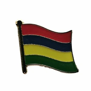 Mauritius Country Flag Bike Motorcycle Hat Cap lapel Pin - Foto 1 di 2