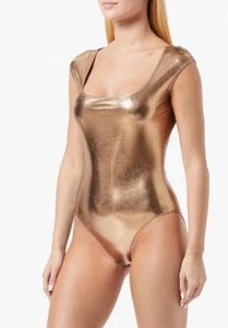 Body donna Just Cavalli rivestito oro elasticizzato taglia 50IT/18UK - Made in Italy - Foto 1 di 13