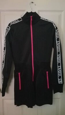 Versus Versace Logo Tape Sleeves Romper Black 36 NWT  - Image 1 of 4