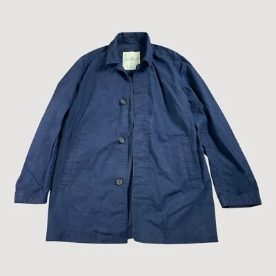 American Eagle Jacket Mens L Blue Canvas Balmacaan Overshirt Shop Coat - Image 1 of 4