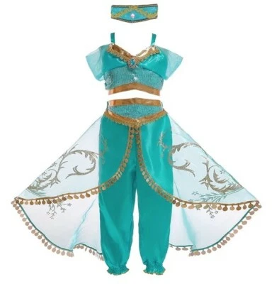 Traje Princesa Disney Aladin Disfraz Jasmine Niño Elegir Talla - Imagen 1 de 4